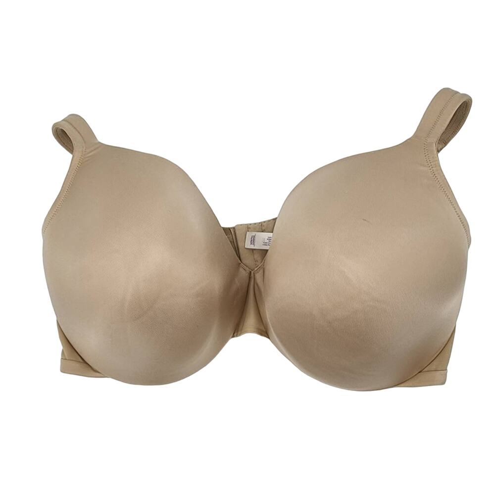 Cacique Nude Satin Full Coverage Underwire Bra Size 42DDD